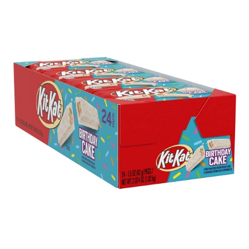 KIT KAT Birthday Cake Flavored Creme with Sprinkles Wafer Candy, Bulk, Individually Wrapped, 1.5 oz Bars (24 Count)