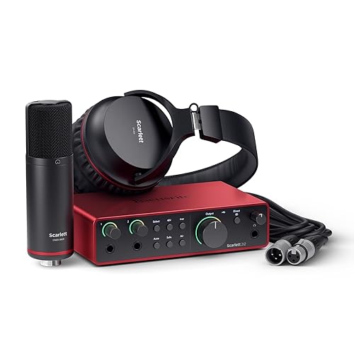 Focusrite Scarlett 2i2 4th Gen USB Audio Interface for Recording, Songwriting, Streaming and Podcasting — High-Fidelity, Studio Quality Recording, and All the Software You Need to Record - Scarlett 2i2 - 4th Gen