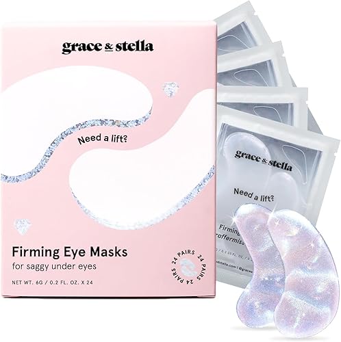 Under Eye Gel Patches with Peptides - Firming Under Eye Patches for Dark Circles - Iridescent Eye Patches for Puffy Eyes - Eye Patch with Rice Extract - Vegan Eye Masks Skincare, 24 Pairs - White (24 Pairs)
