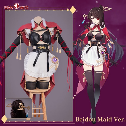 Exclusive Authorization Uwowo Game Genshin Impact Fanart Beidou Maid Ver Cosplay Costume | S