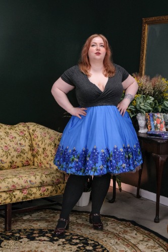 Bluebonnets Midi Skirt | Size B