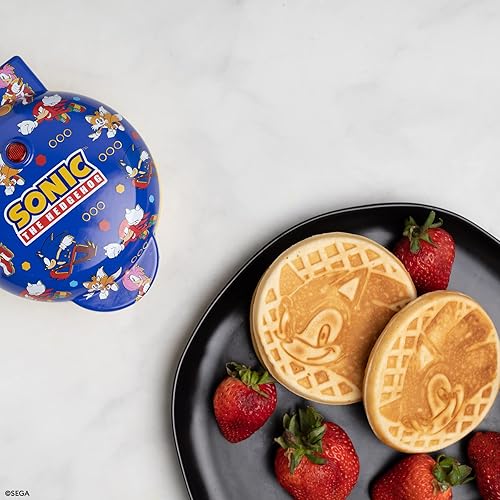 Uncanny Brands Sonic the Hedgehog Mini Waffle Maker - Sega Kitchen Appliance - Sonic the Hedgehog