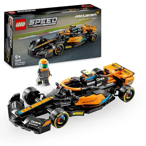 LEGO Speed Champions McLaren Formel 1 Rennwagen 2023, Spielzeug für Kinder ab 9 Jahren,Geschenkidee für Jungen und Mädchen, baubares Fahrzeugmodell, Kinderzimmer-Dekoration 76919 - Single