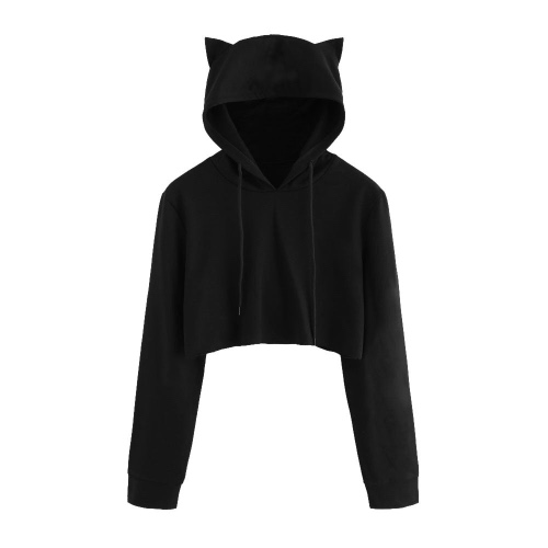 'Panther' Black Grunge Cat Ear Hoodie - XXL / Black
