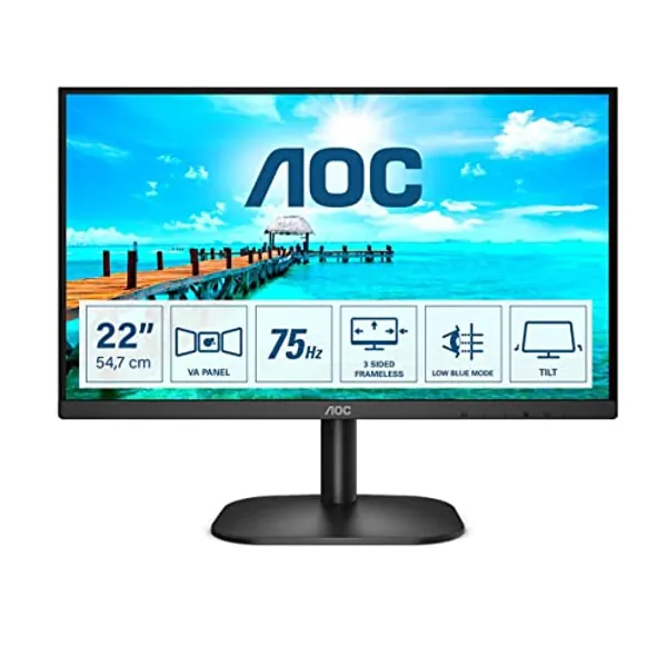 AOC 22B2H - 22 Zoll FHD Monitor (1920x1080, 60 Hz, VGA, HDMI) schwarz