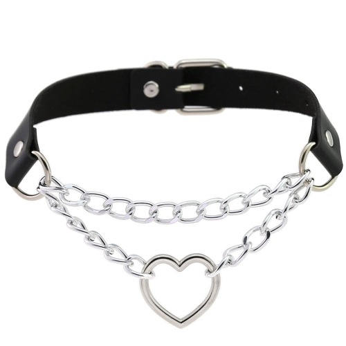 Chained Valentine Choker (15 Colors) | Black