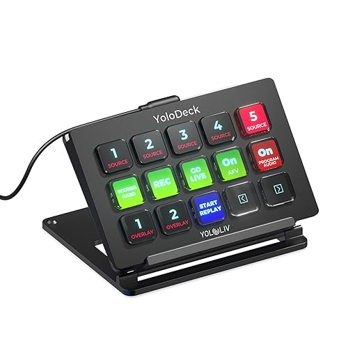 YOLOLIV YoloDeck, Studio-Controller-Tastatur, 15 anpassbare LCD-Tasten, Auslöser-Aktionen auf YoloBox Ultra/YoloBox Pro