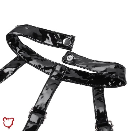 "Leather Exec Bodysuit" - Black / L