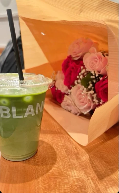 matcha + flowers 🍵💐