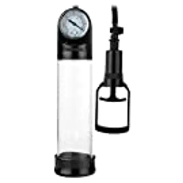 Linx Piston Pump Clear - Black - Male Penis Pump with Pressure Gauge