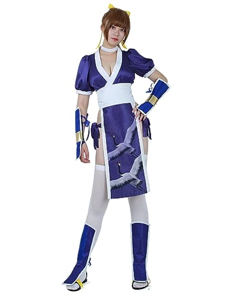 miccostumes Costume Ninja Kasumi Cosplay Leotard Skirt with Leggings And White Girdle