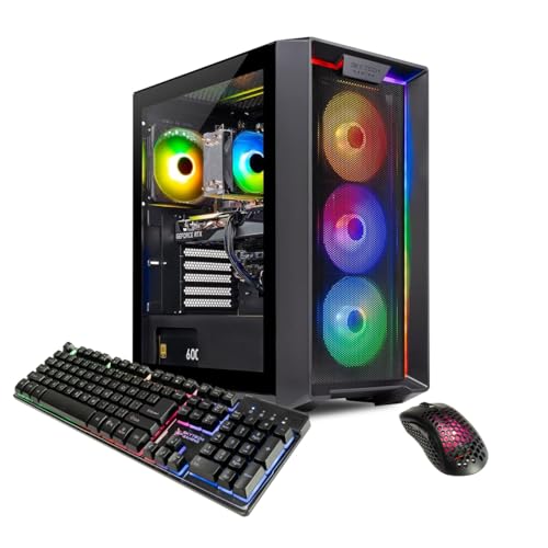 Skytech Nebula Gaming PC Desktop – AMD Ryzen 5 5600X 3.7 GHz, NVIDIA RTX 4060 Ti, 1TB NVME SSD, 16GB DDR4 RAM 3200, 600W Gold PSU, 11AC Wi-Fi, Windows 11 Home 64-bit - 5600X | 4060 Ti 8G