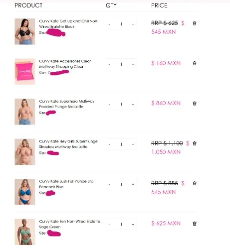 Bras and lingerie Cart