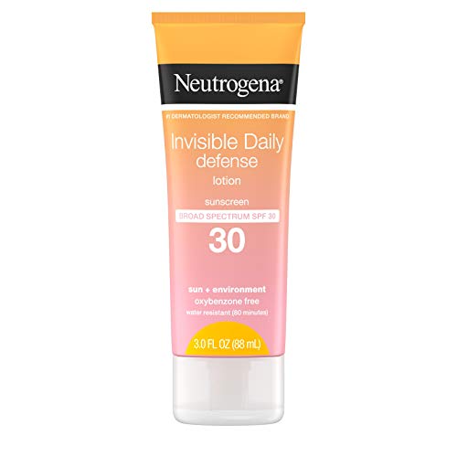 Neutrogena Invisible Daily Defense Sunscreen Lotion, Broad Spectrum SPF 30, Oxybenzone-Free & Water-Resistant, Sun & Environmental Aggressor Protection, Antioxidant Complex, 3.0 fl. oz - 3 Fl Oz (Pack of 1)