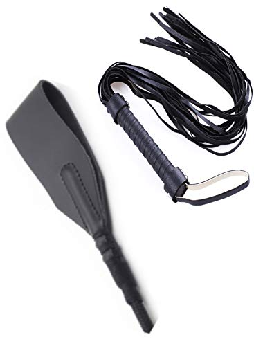 Set of Riding Crop 18" & Horse Whip 34'' Leather Horse Whip, Riding Crop English Whip with Genuine Leather, Horse Whip Leather