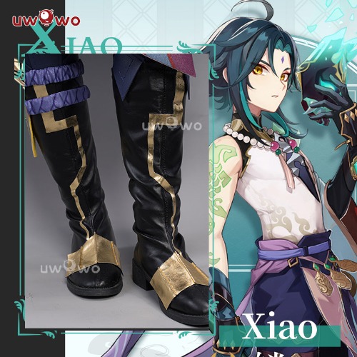 Uwowo Genshin Impact Xiao Yaksha Cosplay Shoes Male Cosplay  Xiao Boots With Decoration | 40