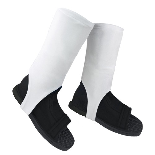 DAZCOS Anime giapponesi Akatsuki scarpe Cosplay con coperture bianche Uchiha Itachi puntelli Costume natale Halloween regalo stivali