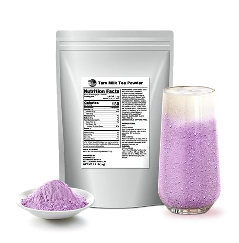 J Way Taro Milk Tea 2.2 Lb (1 Count), Powdered Instant Milk Tea Drink Mix, Serve Hot or Cold, Makes Blended Frappe Drinks - Taro Milk Tea