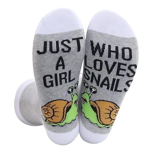 WZMPA Cute Snails Novelty Socks Snails Lovers Gifts Just a Girl Who Loves Snails Socks With Snails For Women Girls - L - Loves Snails Socks