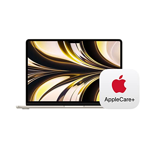 Apple 2022 MacBook Air Laptop with M2 chip: 13.6-inch Liquid Retina Display, 8GB RAM, 256GB SSD Storage; Starlight with AppleCare+ (3 Years) - 256GB - Starlight - With AppleCare+ (3 Years)