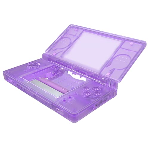 eXtremeRate Ersatz Gehäuse Case für nintendo DS Lite NDSL, Voll Hülle&Knöpfen&Screen Protector Shell Zubehör für nintendo DS Lite Handheld Spielekonsole(Transparent Lila)–KEIN Console - Transparent Lila