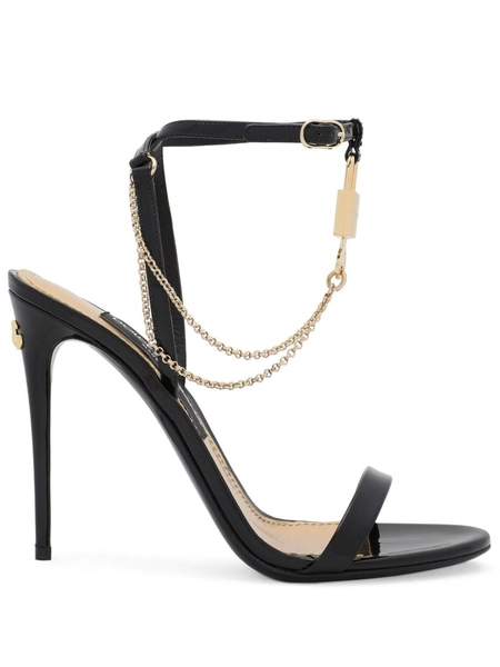 105mm leather chain-link sandals