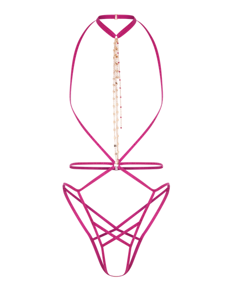 Rubi Playsuit in Magenta/Sand | By Agent Provocateur New In