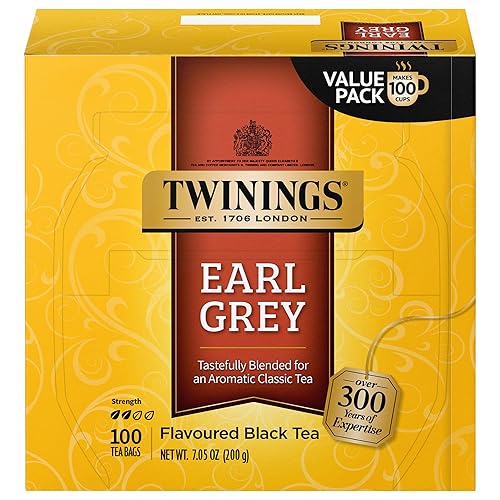 Twinings Earl Grey Black Tea Individually Wrapped Bags, 100 Count (Pack of 1), Flavoured with Citrus & Bergamot, Caffeinated, Enjoy Hot or Iced | Packaging May Vary - Earl Grey - 100 Count (Pack of 1)