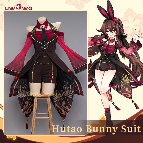 【In Stock】Exclusive Uwowo Genshin Impact Fanart Hutao Bunny Suit Cute Cosplay Costume - 【In Stock】XXXL