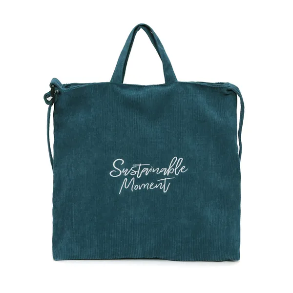 Women Corduroy Shoulder & Crossbody Bags Female Eco Cloth Handbag Large Capacity Zipper Totes Soft Embroidery Messenger Bag (Color : Blackish Green)