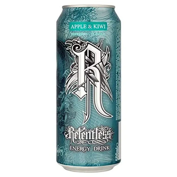 Relentless Apple & Kiwi Energy Drink 500ml (Pack of 12 x 500ml)