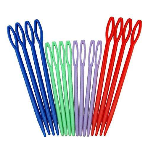 Colorful Plastic Yarn Sewing Needles 16picks