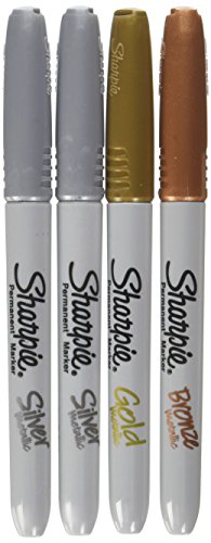 Sharpie - Fine Point Metallic Permanent Markers - Silver/Gold/Bronze (1-Pack of 4) - 1 Count (Pack of 1)