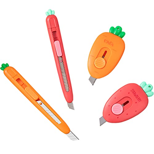 4pcs Mini Retractable Utility Cutter Letter Opener
