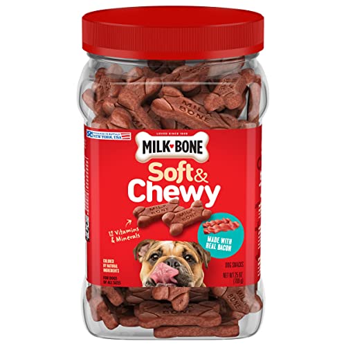 Milk-Bone Soft & Chewy Dog Treats Made with Real Bacon, 25 Ounce - Original - Bacon - 25 Ounce (Pack of 1)