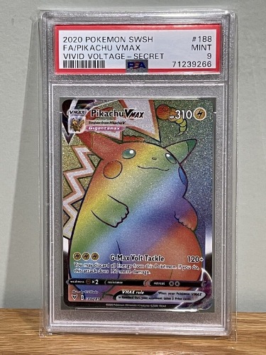 PSA 9 Pikachu VMAX 188/185 Pokémon Vivid Voltage Rainbow 2020 SWSH Secret H96
