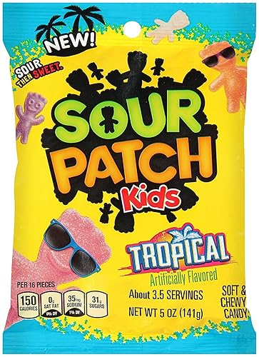 Sour Patch Kids Tropical - Sour Then Sweet Chew Candy 141g