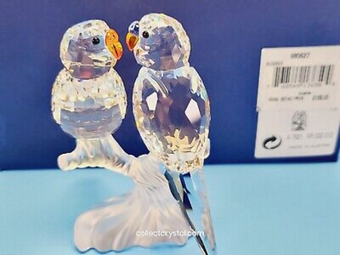 Swarovski Budgies Blue Green Birds Crystal Figurine 680627  | eBay