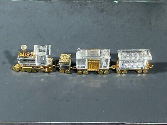 Swarovski Crystal Memories Classics Miniature Train With Gold Accents 4 Pieces  | eBay