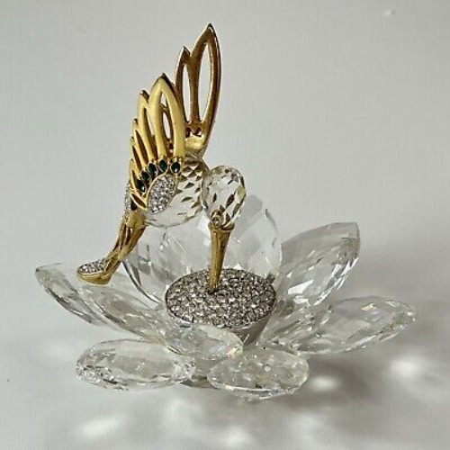 Vintage Retired Swarovski Crystal Gold Hummingbird In Flight  | eBay