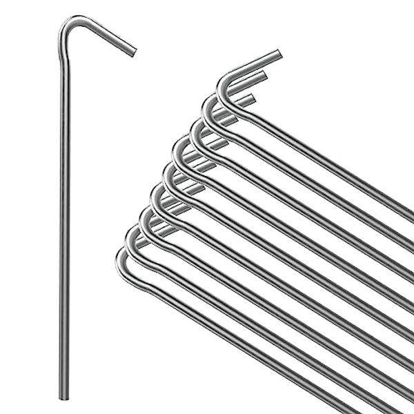 ANSIO® Tent Pegs Pack of 10 Galvanised Metal Pegs 4mm x 6 inch, Heavy Duty Camping Ground Pegs, Ideal for Camping,Hiking,Traveling,Beach and Outdoor