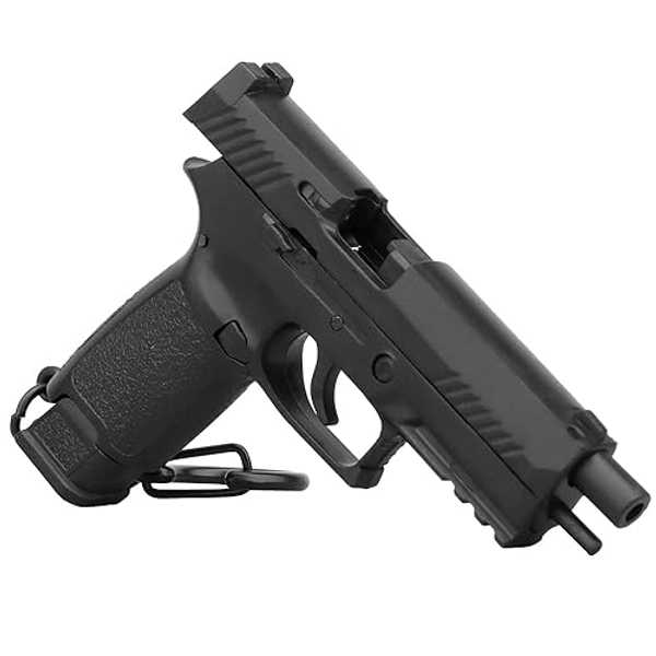 Zhongren Tactical Mini Pistol Keychain 1:4 Pistol Shape Key Chain with Moving Parts Realistic Gun Pistol Keyring Model Pendant Collection Bag Charm for Army Fan Men Boy Gift