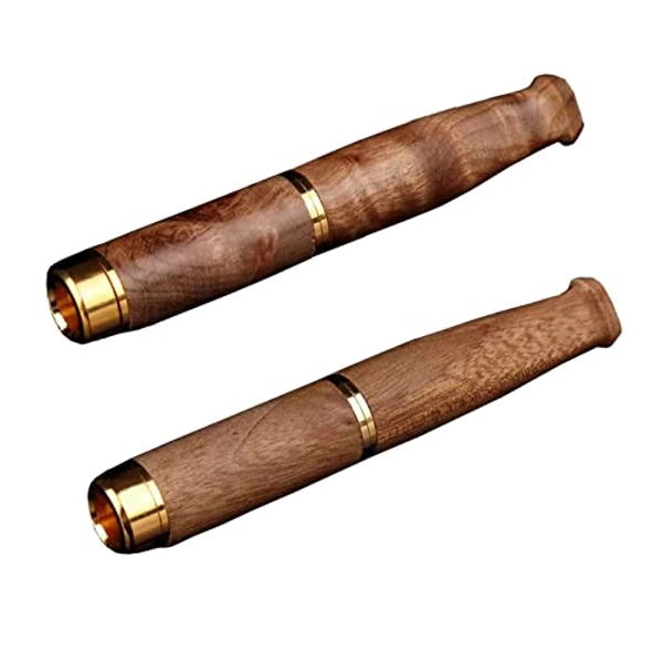 2 Pcs Mahogany Wooden Cigarette Holder Handmade Vintage Wooden Cigarette Holder for Standard Cigarette