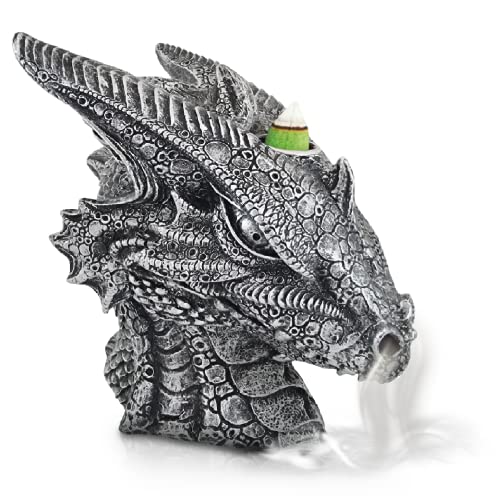 CARVIA Gifts Dralo The Smoking Dragon Statue Head with backflow Incense Burner. Ancient Oracle of Life Dragon Statues and Figurines, Dragon Gifts, Dragon Figurines & Dragon Decor for Home.