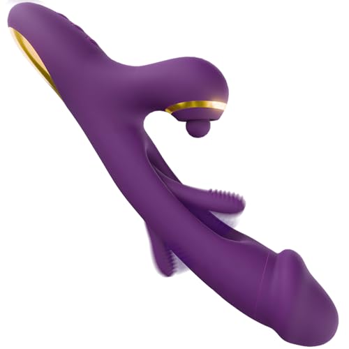 ZQADZY Dildo Vibrator Sex Toys for Women Sex Toy, G Spot Vibrators with 7 Flapping, 7 Tapping and 7 Vibrating Patterns Adult Toys for Women, Clitoral Vibrator Dildos Sexual Pleasure Tools for Women - Purple Clitoral Vibrator