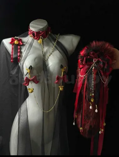 Red Fox nxpple clip & collar & bxttplug