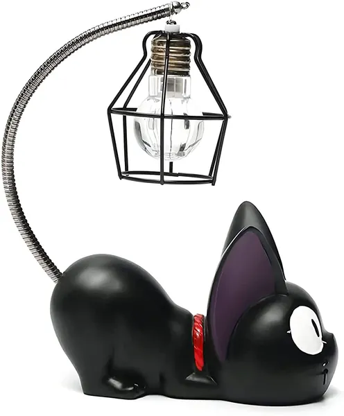 iWuQer Kiki's Cat Night Light Anime Cat Lamp for Kids Xmas Room Home Decorations Birthday Gift Kids 6.7inch/17cm - Wire lamp
