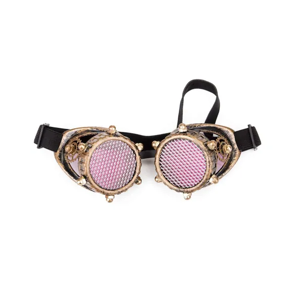Kaleidoscope Steampunk Rave Glasses Goggles with Rainbow Crystal Glass Lens - Adjustable Copper2-mesh Lens