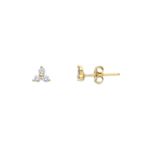 Flower with Zirconia | 18k Yellow Gold