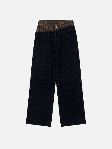 Aelfric Eden Leopard Print Sagging Jeans | Black / 26